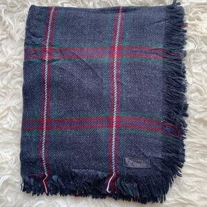 Burberry Vintage Wool Square Scarf Navy striped Multicolor